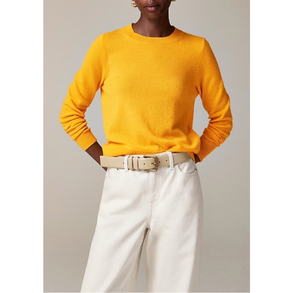 J. Crew Cashmere classic-fit crewneck sweater Warm Sunflower XL